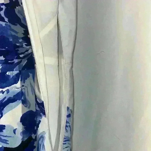 Mauve Anthropologie Sleeveless Blue Floral Dress Size 4 - Picture 5 of 9